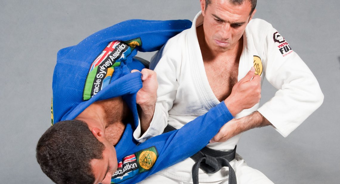 BJJ legend Royler Gracie doing a hip throw